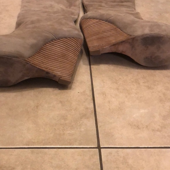 L.A.M.B. poppy taupe wedge boots - Picture 2 of 5